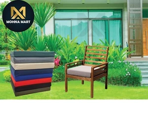 Outdoor Waterproof Chair Cushion Pad Removable Cover Garden Patio Seat 4CM Thick - Picture 1 of 16