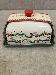 NEW CATH KIDSTON CHRISTMAS THEMED CERAMIC LIDDED BUTTER DISH ANIMALS - Picture 1 of 9