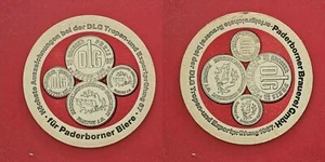 Paderborner Biere rund 4 Münzen Brauerei Bierdeckel Coaster Beermat - Picture 1 of 1