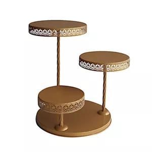 3-Tier Metal Gold Cupcake Tower Dessert Stand Wedding Party Decorations - Picture 1 of 9