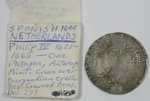 1644 SPANISCHE NIEDERLANDE Silber Patagon SEHR SCHÖN ~ Dr Charles L.Ruby Sammlung - Bild 1 von 5