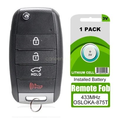 Para 2014 2015 2016 2017 2018 2019 Kia Soul Control Remoto Abatible Coche Llavero OSLOKA-875T Foto 1 de 4