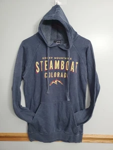 Rocky Mountains Streamboat Colorado Graphic Pullover Hoodie Blau Gr. S - Bild 1 von 11