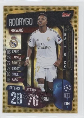 2019-20 Topps UCL Match Attax Extra Hat-Trick Hero Rodrygo #HH6 Rookie RC - Image 1 of 2