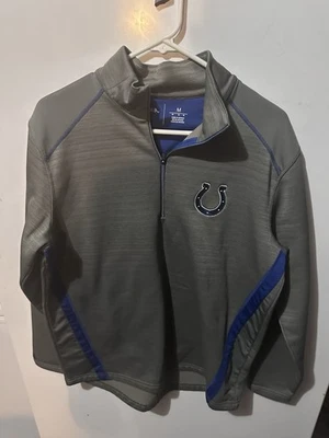 Antigua Indianapolis Colts Mens Size Medium 1/2 Zip Pullover Logo Shirt Gray - Image 1 of 4