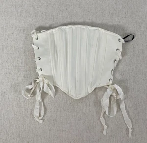 Forever21 Corsé Recortado Top Mujer Extra Pequeño Blanco Espalda Cremallera Lateral Con Cordones - Imagen 1 de 9