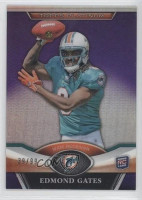 2011 Topps Platinum Purple Refractor /99 Edmond Gates Edmund Gates #62 Rookie RC - Image 1 of 2