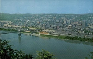 Birds's Eye View Of Steubenville,OH Jefferson County Ohio Postcard - Picture 1 of 2