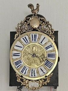 Seltene perfekte Pendule Comtoise COQ mit Bart und 13 Kartuschen ca. 1740 - Bild 1 von 9