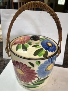 Tarro de galletas japonés vintage mango de bambú motivo floral - mango de bambú - Imagen 1 de 9