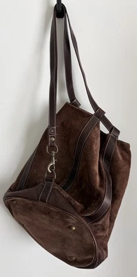 SUNDANCE Italian Brown Suede Leather Sling Bag Purse - Image 1 of 4