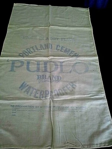 VINTAGE VICTORIAN PORTLAND CEMENT WORKS CALICO BAG ( my IV) - Picture 1 of 4