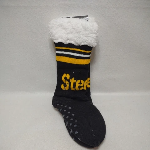 FOCO Footy Slippers NFL Pittsburgh Steelers Women Sz 6-10 Non Skid Bottom NWT Cover