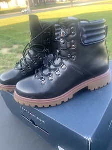 NIB - Tommy Hilfiger Jeffi Alpine Hiker Boot Men Boots blk US 7 - Picture 1 of 16