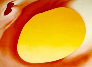 GEORGIA O'KEEFFE PELVIS RED & YELLOW MINIMALISM ART GICLEE PRINT CANVAS - Picture 1 of 4