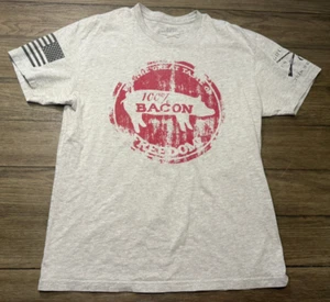 Grunt Style Mens 100% Bacon Freedom T Shirt Pig Hog Freedom Gray Size Large - Picture 1 of 5