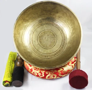 Juego de cuencos de canto tibetanos de 11,5" NHZ ~ Promueve la paz, la curación de los chakras y la atención plena - Imagen 1 de 5