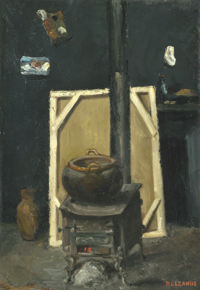Impressão Fine Art The Stove in the Studio 1865 Assinado Paul Cézanne - 17"x22" -01130 - Imagem 1 de 1