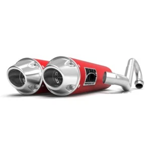 HMF Performance Red Dual Full System Exhaust Euro Cap Can-Am Renegade 1000 - Picture 1 of 4