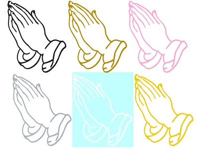 PRAYING HANDS ~ DECAL / STICKER ~ 2 SIZES AVAILABLE - Image 1 of 4