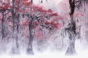 Photo Art Wall Mural-RED TREES-(7274)-NON WOVEN-Wallpaper-Nature Trunks Leaf XXL - Picture 1 of 1