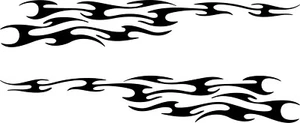 set of 2 Tribal Flame Vinyl Decals Truck, Motorcycle Tank, Car Decals A78 - Picture 1 of 2
