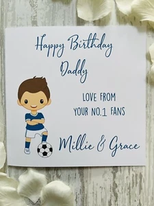 Personalisierte Fußball Vatertagskarte Papa Papa Opa Geburtstag Vatergramp - Bild 1 von 9