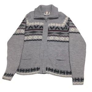 Cárdigan London Gris Niebla Cremallera Frontal con Bolsillos Talla XL Nórdico Hecho en EE. UU. De Colección - Imagen 1 de 13