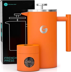 French Press Coffee Maker - 34Oz Thermal Insulated Brewer plus Travel Jar - Larg - Picture 1 of 12