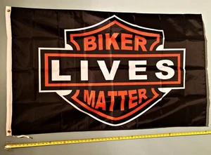 BIKER LIVES MATTER FLAG *FREE SHIP USA SELLER!* Harley Trump Poster Sign 3x5' - Picture 1 of 1
