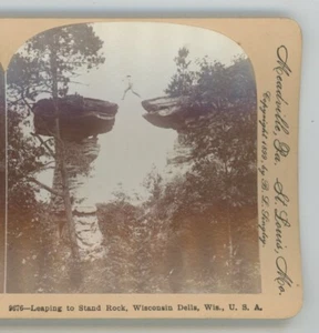 Stereoview Salting to Stand Rock Wisconsin WI - Imagen 1 de 4