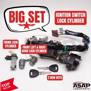 📌 IGNITION SWITCH + DOOR LOCK CYLINDER SET + 2 NEW KEYS AT HONDA CR-V 1997-2001 - Picture 1 of 10