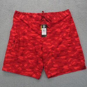 Under Armour Swim Trunks Adult 40 Red All Over Print Stretch Pockets Mens sz 40