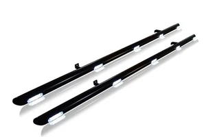 Black Side Bars + White LED To Fit Opel Vauxhall Combo E LWB 2019+ Van Accessory - Picture 1 of 6