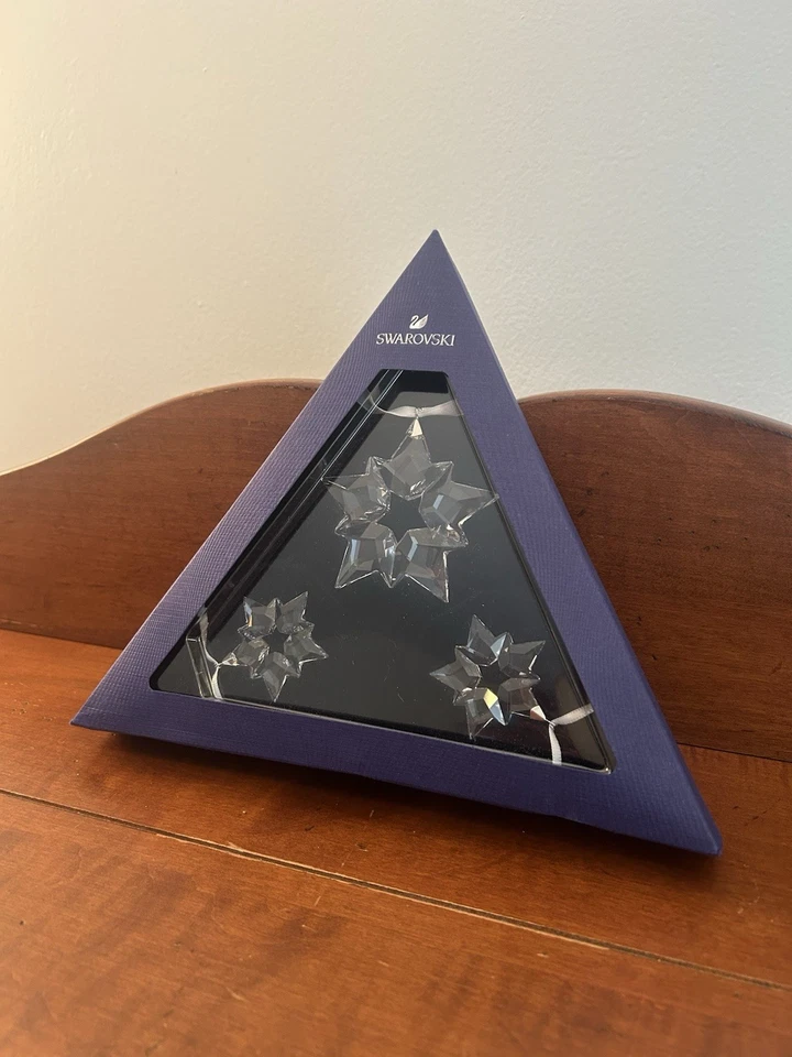 "Adornos de vidrio de copo de nieve de cristal de Swarovski de 3"" y 1,75""" Foto 1 de 4