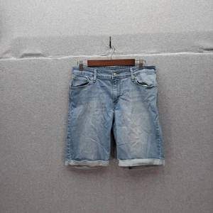 Levis Mens 31 Denim Jean Shorts Light Wash 5-Pocket Button Fly Rolled Hem Classi - Picture 1 of 6