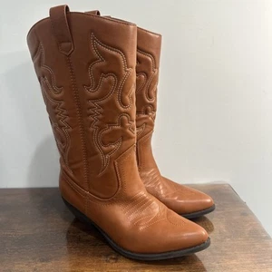 Soda Reno Women Western Cowboy Pointed Toe Knee High Pull On Tabs Western Boots - Picture 1 of 5