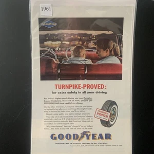 Vintage 1961 Goodyear Tires Extra Safety In All Your Driving Ad Advertisement - Picture 1 of 2