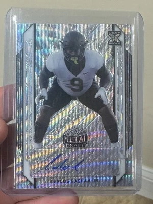 2021 Leaf Metal Draft Carlos Basham Jr Rookie Auto Refractor #/75 Bills - Image 1 of 3