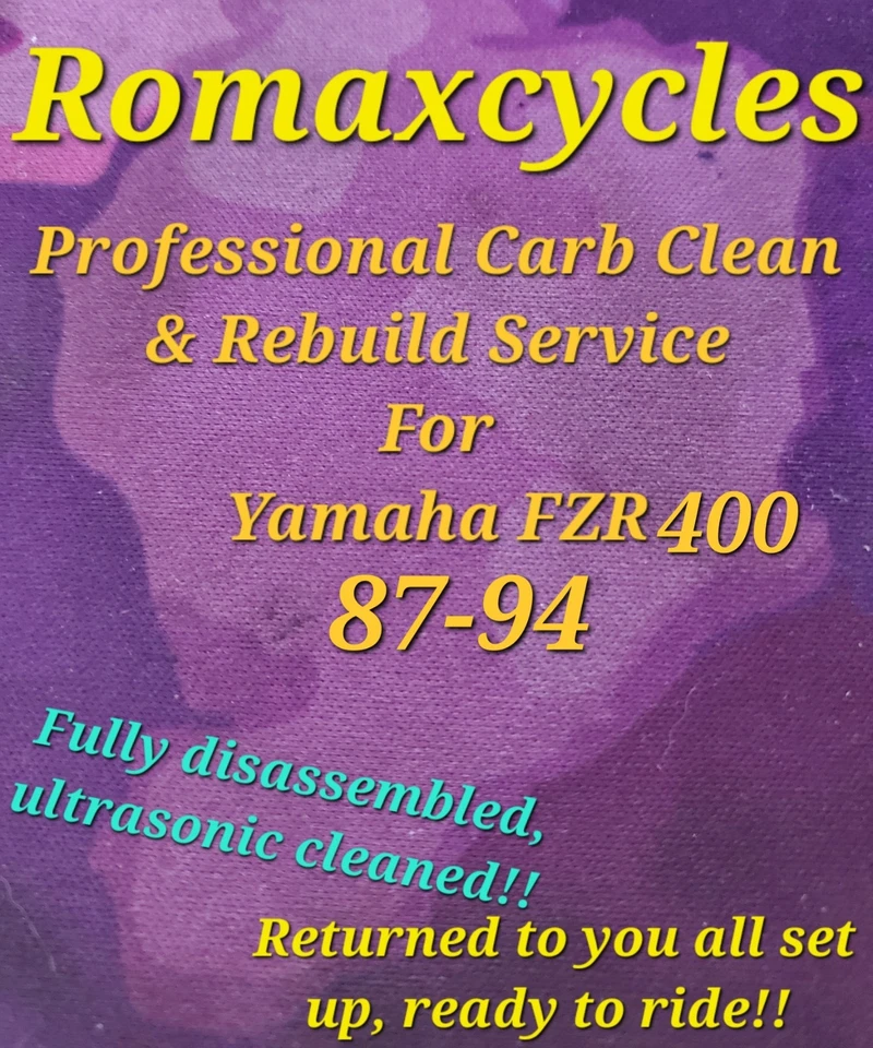 87-94 Yamaha FZR400 Professional Carb Clean & Rebuild Service 400 FZR - Imagem 1 de 1