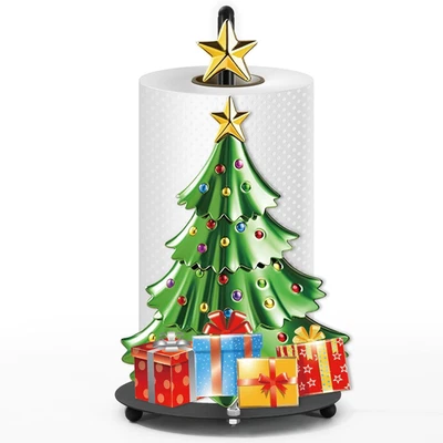 Toallero de Papel de Navidad 3D Árbol de Navidad Caja de Regalo Estrella Cocina Decoración Accesorio Foto 1 de 4