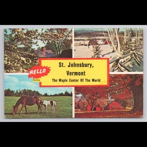 Postal de colección St. Johnsbury Vermont centro de arce vista panorámica ríos sin publicar - Imagen 1 de 4