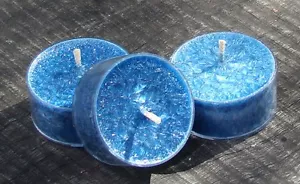 10pk Organic EUCALYPTUS & BLUE SAGE Oils Scent TEA LIGHT CANDLES 60 hours+/pack - Picture 1 of 12