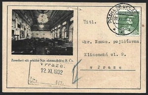 Czechoslovakia 1932 pictorial advertisement postcard HEALTH INSURANCE - Picture 1 of 2
