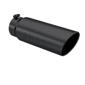 MBRP Black-Coated Round Rolled Edge Angle Cut Muffler Tip (5" IN, 6" OUT, 18" L) - Bild 1 von 2