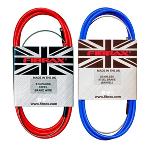 Fibrax Coloured Cycle Brake Cable Barrel Stainless Steel - Red / Blue UK Made - Picture 1 of 3