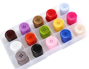 7/8" 15 Color Sewing Buttons 105 Pcs Assorted Buttons for DIY Crafts - Picture 1 of 3