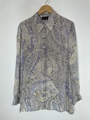 Blusa de seda Dana Bushman Pasley mangas largas Foto 1 de 4