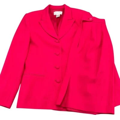 Casual Corner Skirt Suit Women 4/28W Red 2pc Classic Career Party Formal VTG - Image 1 of 4