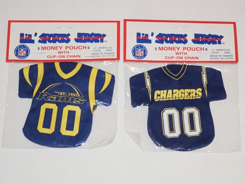 ST. Louis Rams Chargers Vintage NFL 1991 Lil Sports Jersey Money Pouch Keychains Cover